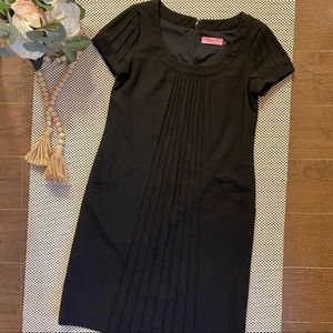 Eliza J Pleated Front Short Sleeve Black Women’s Mini Dress Size Medium